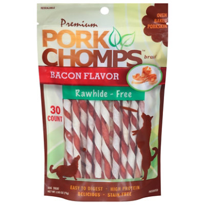 Pork Chomps Bacon Flavored Twists - 30 Count - Image 1