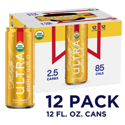 Michelob Ultra Pure Gold Organic Light Lager Beer Cans - 12-12 Fl. Oz.