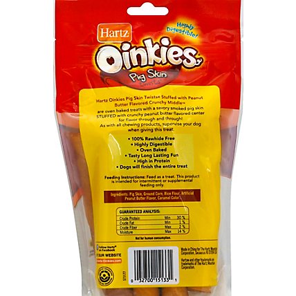 Hartz Oinkies Pig Skin Twists Peanut Butter Flavored - 8 Count - Image 3