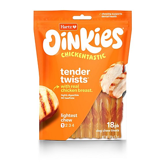 Hartz Oinkies Tender Treats Wrapped With Real Chicken 18 Count - 6.7 Oz