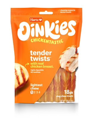 Hartz Oinkies Tender Treats Wrapped With Real Chicken 18 Count - 6.7 Oz