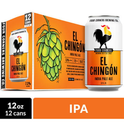 Four Corners El Chingon IPA Craft Beer Cans 7.3% ABV - 12-12 Fl. Oz. - Image 1