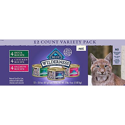 Blue Wilderness Duck/Salmon/Chicken Variety Pack Cat Food - 12-3 Oz - Image 2