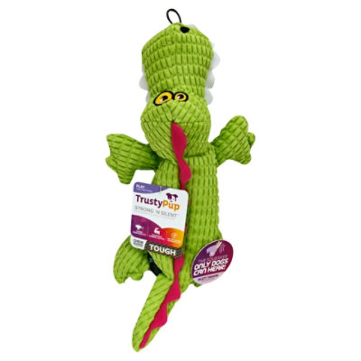 Trustypup Gator Plush Dog Toy W/Silent Squeaker Green - 1 Each - Image 1