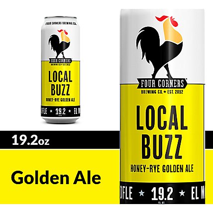 Four Corners Local Buzz Golden Ale Craft Beer Can 5.0% ABV - 19.2 Fl. Oz. - Image 1