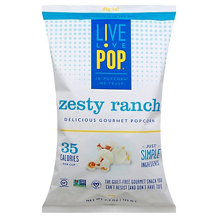 Live Love Pop Popcorn Rte Zesty Ranch - 4.4 Oz - Image 1