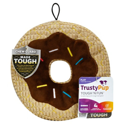 Trustypup Chocolate Donut Durable Plush Dog Brown - 1 Each - Image 1