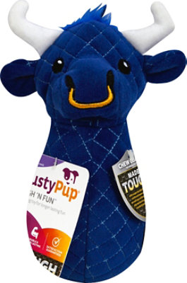 Trustypup Bull Plush Quilted Dog Toy MD Blue - 1 Each - Image 2