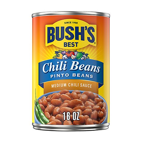 BUSH'S BEST Pinto Beans in a Medium Chili Sauce - 16 Oz