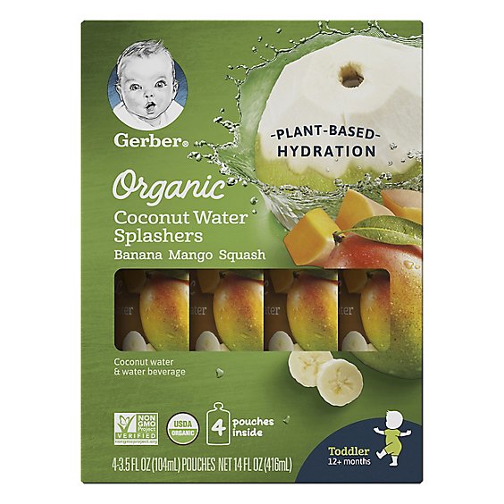 Gerber Organic Coconut Water Banana Mango Squash - 15.52 Oz
