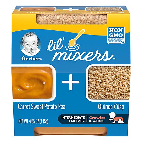 Gerber Lil Mixer Carrot Sweet Potato Peas Quinoa Crisps - 4.05 Oz