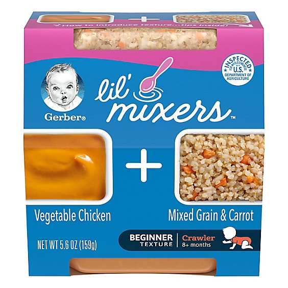 Gerber Lil Mixers Vegetable Chicken Mixed Grains Carrot - 5.6 Oz