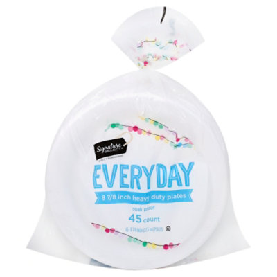 Value Corner/Signature SELECT Everyday Soak Proof 8 7/8 Inch White Plates - 45 Count - Image 4