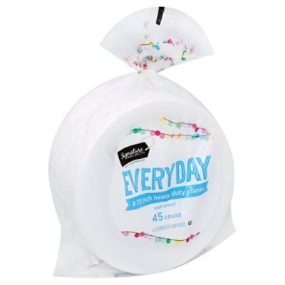 Value Corner/Signature SELECT Everyday Soak Proof 8 7/8 Inch White Plates - 45 Count - Image 1