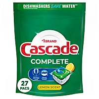 Cascade Complete Dishwasher Detergent ActionPacs Lemon Scent - 27 Count - Image 2