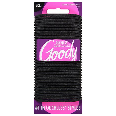 Goody Black Ouchless Elastics - 32 Count