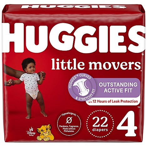 Huggies Little Movers Diapers Size 4 Jumbo Pack - 22 Count