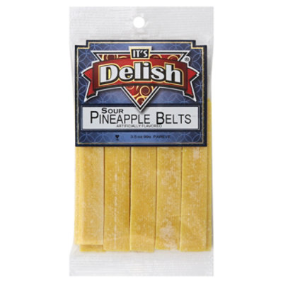 Its Delish Pineapl Sour Belts - 3.5 Oz