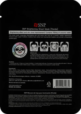 Snp Animal Panda Brightening Mask - .84 Fl. Oz. - Image 3