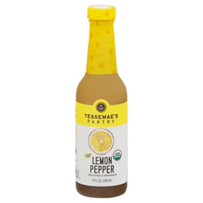 Tessemaes Organic Dressing & Marinade Sugar Free Lemon Pepper - 10 Fl. Oz. - Image 3