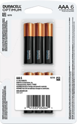 Duracell Optimum AAA Alkaline Batteries -  6 Count - Image 6