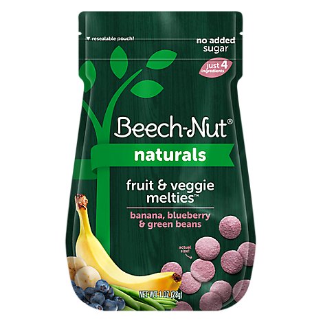 Beech-Nut Toddler Snack Fruit & Veggie Melties Stage 3 Banana Blueberry & Green Beans - 1 Oz
