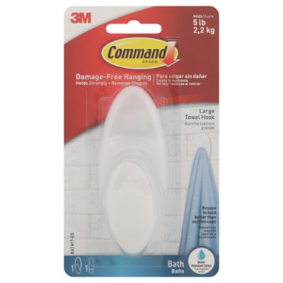 Command Towel Hook With 1 Strip Large Each JewelOsco