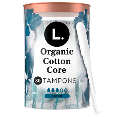 L. Organic Cotton Compact Tampons Super Absorbency - 30 Count