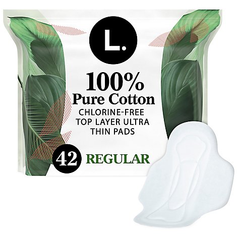 L. Chlorine Free Regular Absorbency Ultra Thin Pads - 42 Count