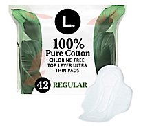 L. Chlorine Free Regular Absorbency Ultra Thin Pads - 42 Count