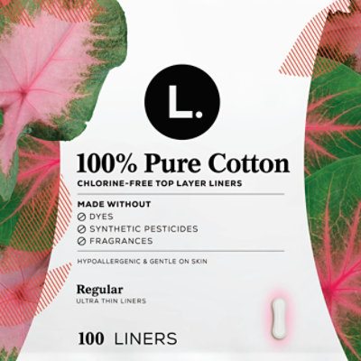 L. Chlorine Free Ultra Thin Liners Regular Absorbency - 100 count - Image 4