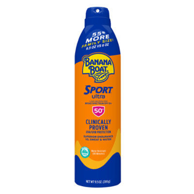 Banana Boat Ultra Sport Performance Broad Spectrum SPF 50 Clear Sunscreen Spray - 9.5 Oz