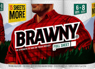 Brawny Paper Towels Full Large Roll White - 6 Roll - Image 2