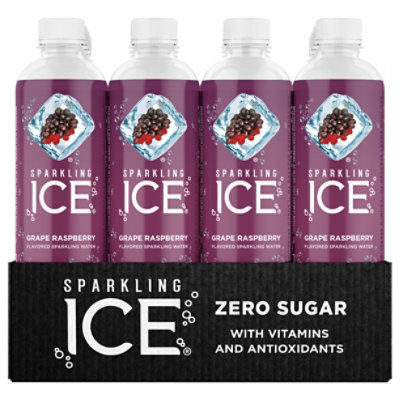 Sparkling Ice Grape Raspberry Sparkling Water Juice 12-17 fl. oz. Bottles - Image 2