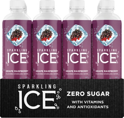 Sparkling Ice Grape Raspberry Sparkling Water Juice 12-17 fl. oz. Bottles - Image 1