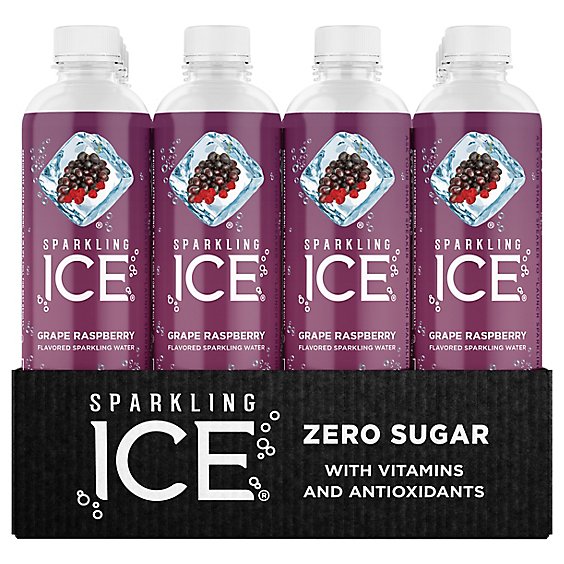 Sparkling Ice Grape Raspberry Sparkling Water Juice 12-17 fl. oz. Bottles