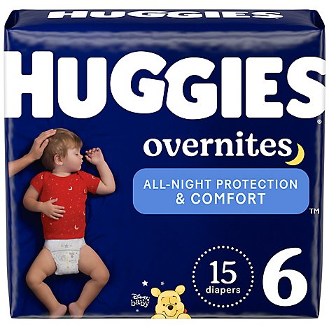 Huggies Overnites Nighttime Baby Diapers Size 6 15 - 15 Count