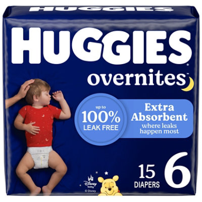 Huggies Overnites Nighttime Baby Diapers Size 6 15 - 15 Count