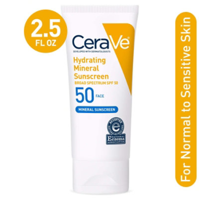 CeraVe SPF 50 Hydrating Sunscreen Face Lotion - 2.5 Oz