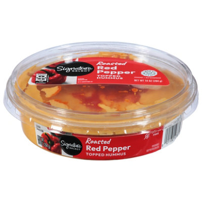 Signature Select/Cafe Hummus Topped Roasted Red Pepper - 10 Oz