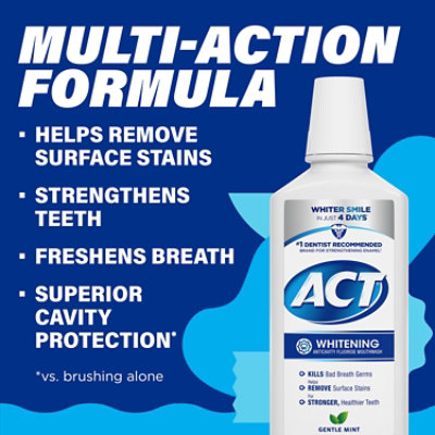 ACT Whitening Anticavity Fluoride Mouthwash Gentle Mint - 16.9 Fl. Oz. - Image 4