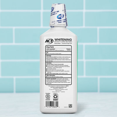 ACT Whitening Anticavity Fluoride Mouthwash Gentle Mint - 16.9 Fl. Oz. - Image 2