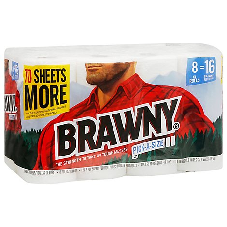 Brawny Paper Towels Pick A Size XL Roll White - 8 Roll
