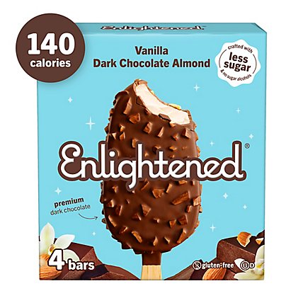 Enlightened Ice Cream Bars Light Vanilla Dark Chocolate Almond - 4-2.65 Fl. Oz. - Image 2