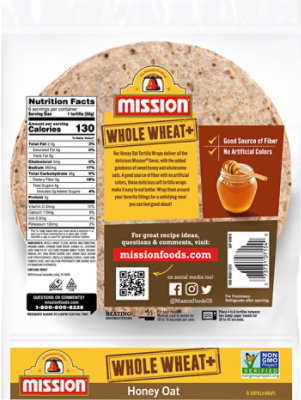 Mission Foods Whole Wheat Honey Oat - 6 Count - Image 6
