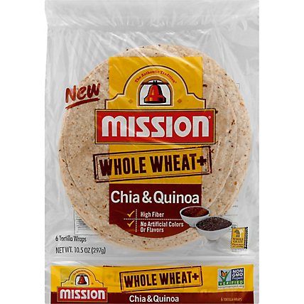 Mission Whole Wheat Chia Quinoa Tortilla - 6 Count - Image 1