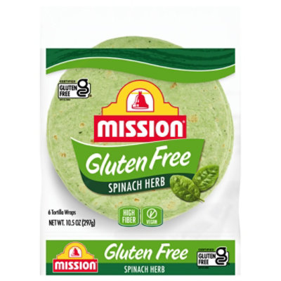 Mission Gluten Free Spinach Tortilla - 6 Count - Image 1