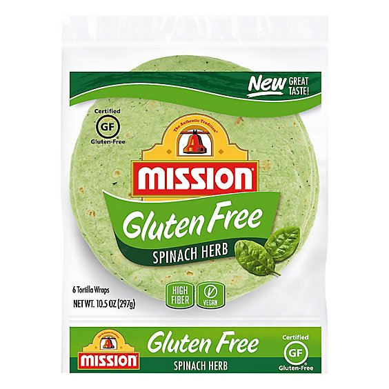 Mission Gluten Free Spinach Tortilla - 6 Count
