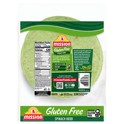 Mission Gluten Free Spinach & Herb Tortilla Wraps - 6 Count - Image 2