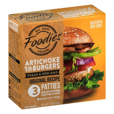 Foodies Burger Vgn Artichk Orig - 7.5 Oz - Image 1